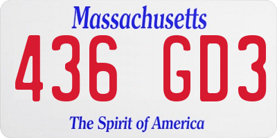 MA license plate 436GD3