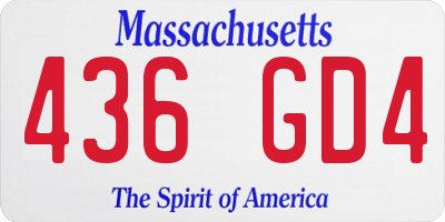 MA license plate 436GD4