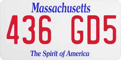 MA license plate 436GD5