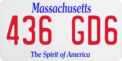 MA license plate 436GD6