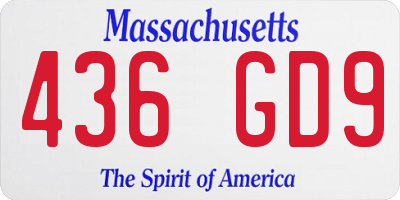 MA license plate 436GD9