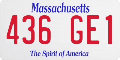 MA license plate 436GE1