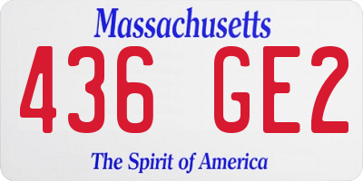 MA license plate 436GE2