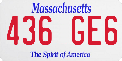 MA license plate 436GE6