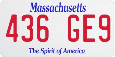 MA license plate 436GE9