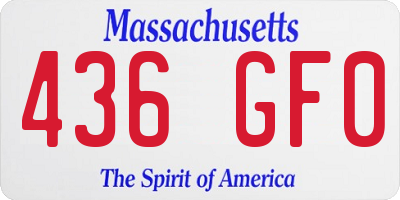 MA license plate 436GF0