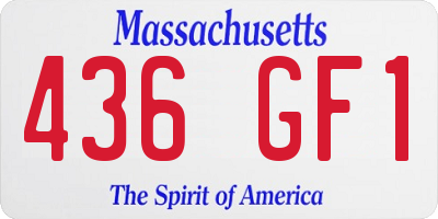 MA license plate 436GF1