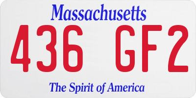 MA license plate 436GF2