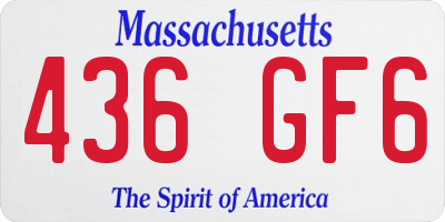 MA license plate 436GF6