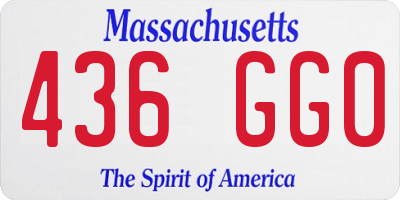 MA license plate 436GG0