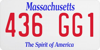 MA license plate 436GG1