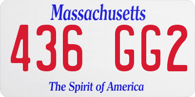 MA license plate 436GG2