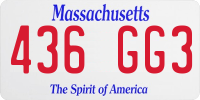 MA license plate 436GG3