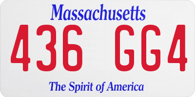 MA license plate 436GG4