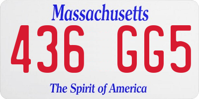 MA license plate 436GG5