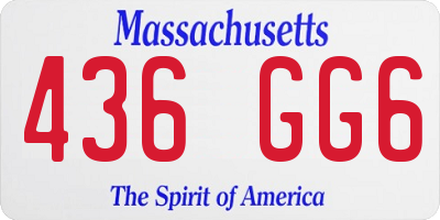 MA license plate 436GG6