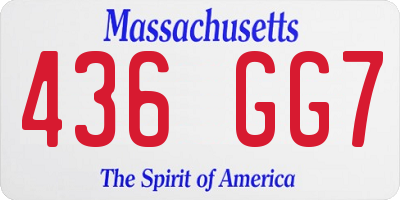 MA license plate 436GG7