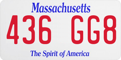 MA license plate 436GG8