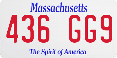 MA license plate 436GG9