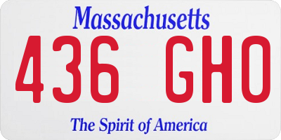 MA license plate 436GH0