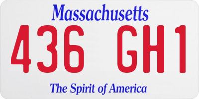 MA license plate 436GH1