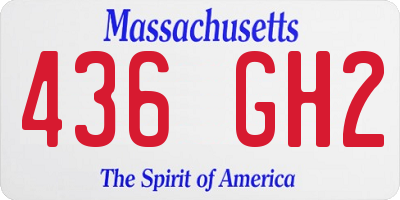 MA license plate 436GH2