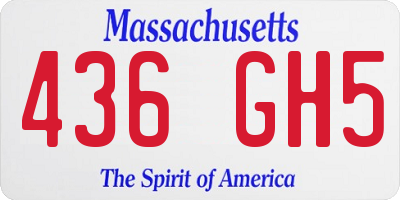 MA license plate 436GH5