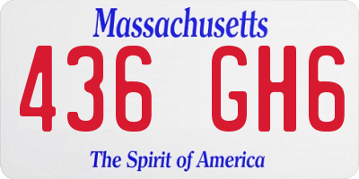 MA license plate 436GH6
