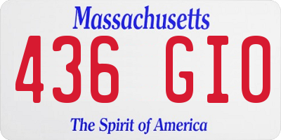 MA license plate 436GI0
