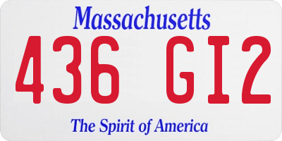 MA license plate 436GI2