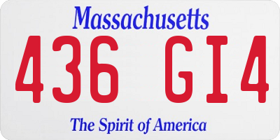 MA license plate 436GI4
