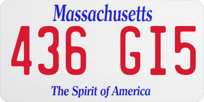 MA license plate 436GI5