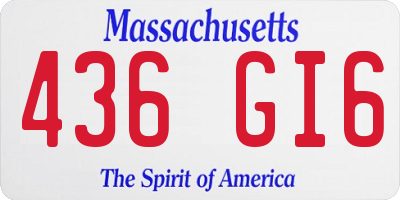MA license plate 436GI6