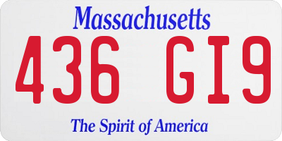 MA license plate 436GI9