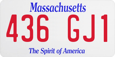 MA license plate 436GJ1