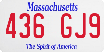 MA license plate 436GJ9