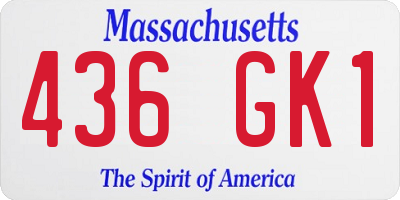 MA license plate 436GK1