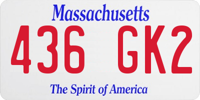MA license plate 436GK2