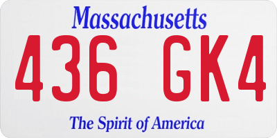 MA license plate 436GK4