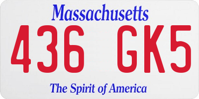 MA license plate 436GK5