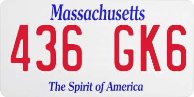 MA license plate 436GK6