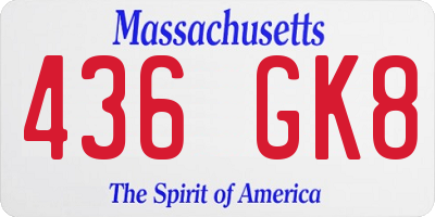 MA license plate 436GK8