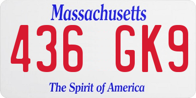 MA license plate 436GK9