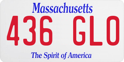 MA license plate 436GL0