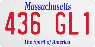 MA license plate 436GL1