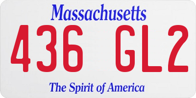 MA license plate 436GL2