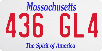 MA license plate 436GL4
