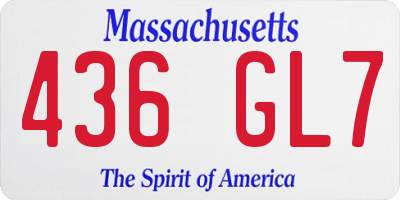 MA license plate 436GL7
