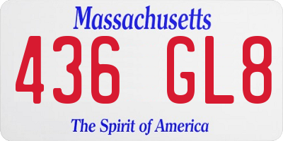 MA license plate 436GL8