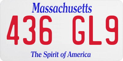 MA license plate 436GL9
